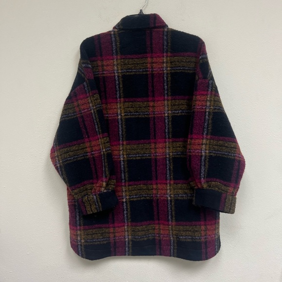 Zara Plaid Red Wool Blend Overshirt Bloggers Favorite Size XS-S - Picture 6 of 9